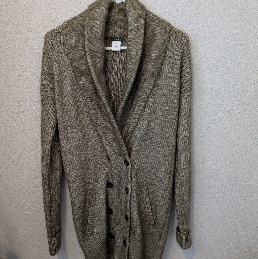 J. Crew Women's Gray Double-Breasted Cardigan Size S